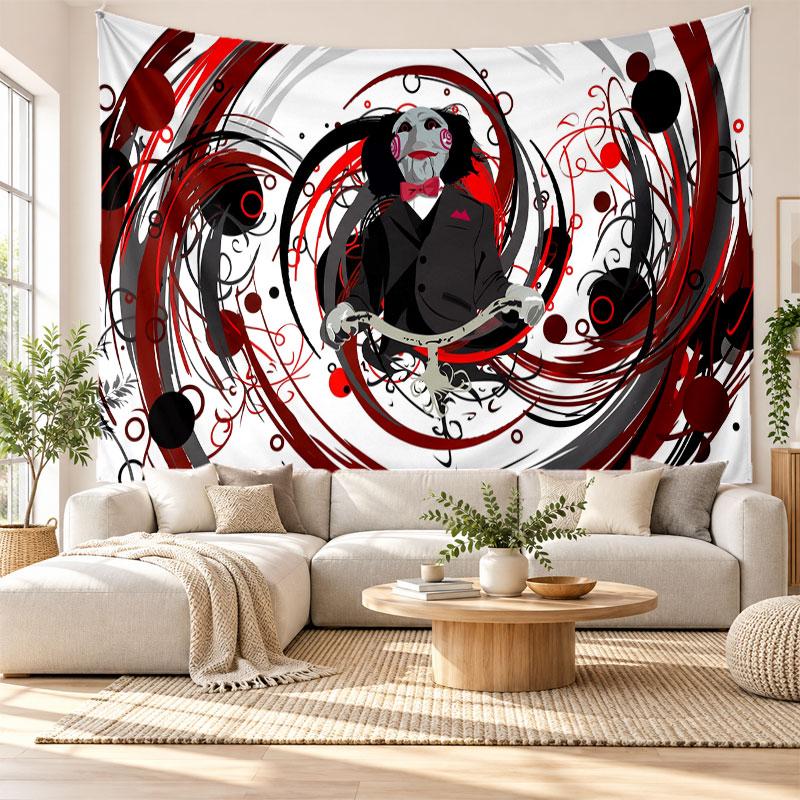 Saw Billy the Puppet Wall Tapestry Home Decor Hanging Cloth Art Background Tapestry for Bedroom