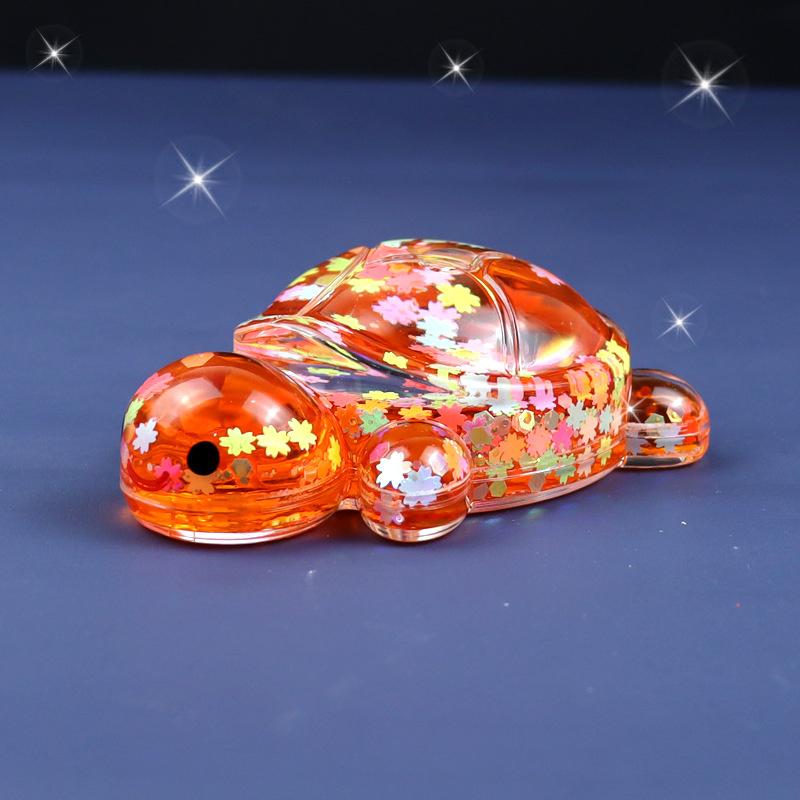 

Большая мигающая масляная фигурка черепахи «Зыбучий песок», акриловое украшение «Жидкая ослепительная черепаха» оранжевый