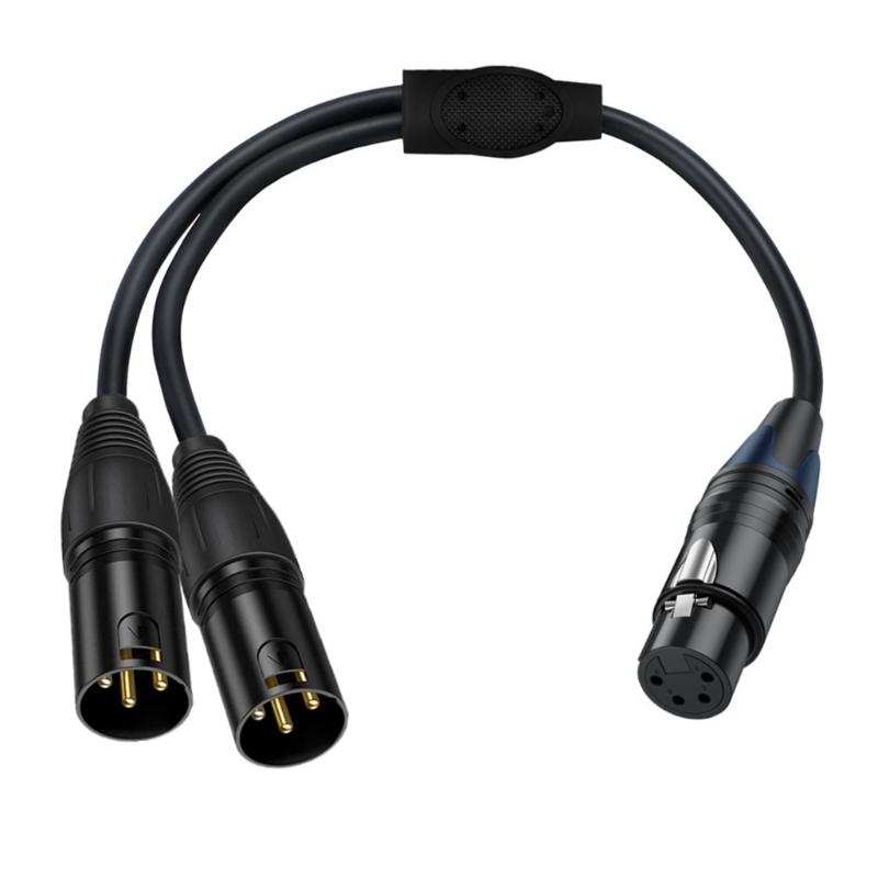 XLR Cable Professional XLR 4Pin To Double 3Pin XLR Splitter Cable For Studio Recording & Live Performances 50Cm