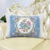 European Style Sofa Cushion Exquisite Jacquard Embroidered Pillow Detachable Washable Lace Zipper Jacket Household Waist Protection Square Backrest