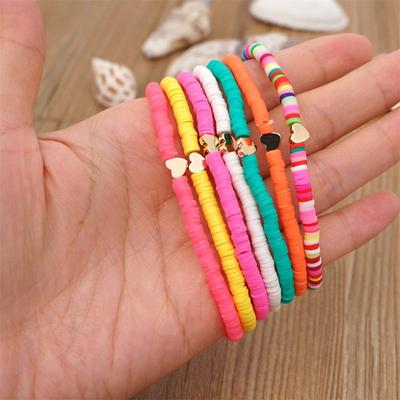 Ornement de Tenue Vacances Plage Bracelet Femme Bracelet Tendance Élégant Lettres en Poterie Coloré Style Doux Accessoires