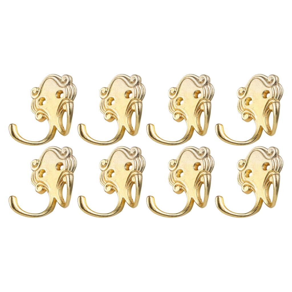 Crochets de Manteau Métalliques Vintage 8 Pièces Muraux Robuste Double Patère Installation Simple pour Maisons & Bureau