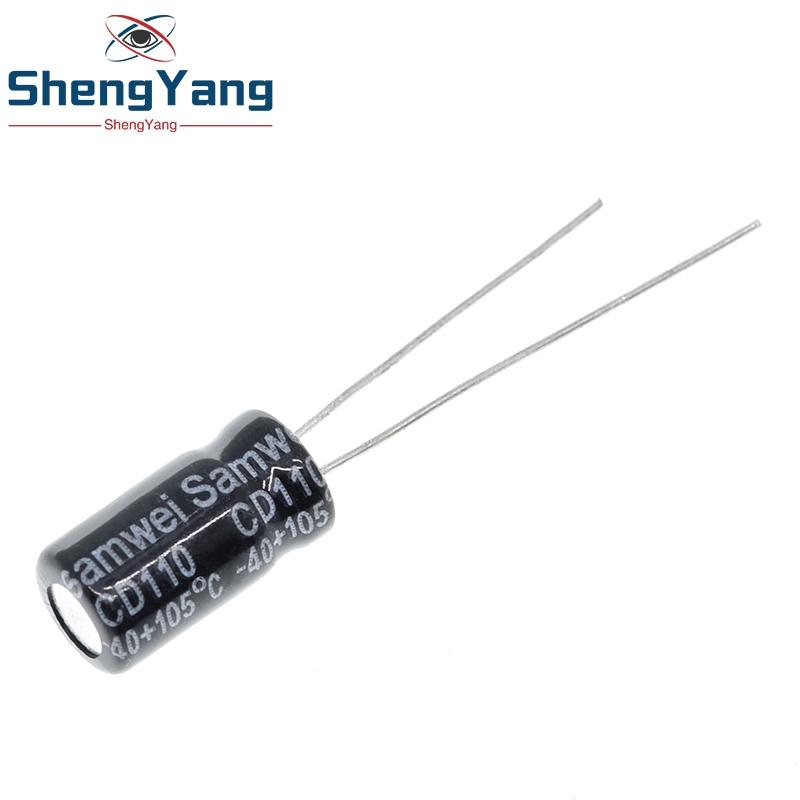 50/100PCS Higt quality 25V220UF 6*12mm 220UF 25V TZT 6*12 Electrolytic capacitors for Boost Step Down Power Module