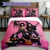 3pcs Duvet Cover Set (1*Duvet Cover + 2*Pillowcase, Without Core), Kiss Rock and Roll Print Bedding Set, Bedroom Decor, All‑Season, Birthday Gift