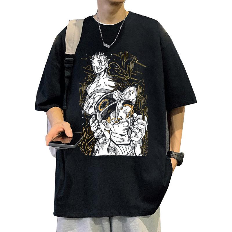Vinegar Double Jojos Bizarre Adventure Anime Trend Tshirt Cotton Graphic Tee Unisex Unisex Summer Streetwear