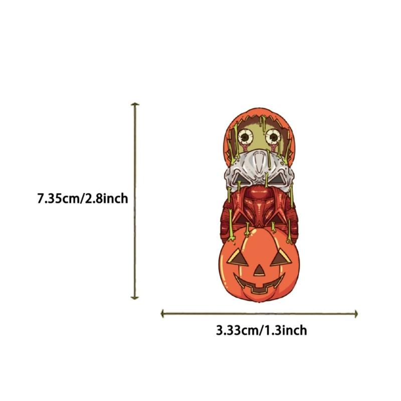 Halloween Party Stickers Pack Of 50 PVC Pumpkin Bat Designs Safe For Kids DIY Craft Decor Easy Apply Remove No Residues