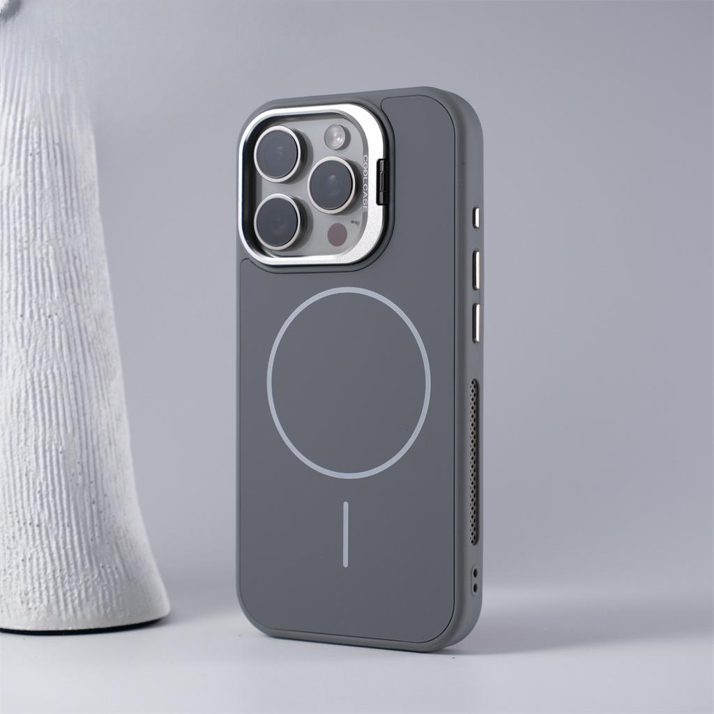 Applicable To IPhone 17 Matte Thin Circle Magnetic Suction Phone Case Apple 16 Heat Dissipation Frame Lens Guidance Protective Case 15