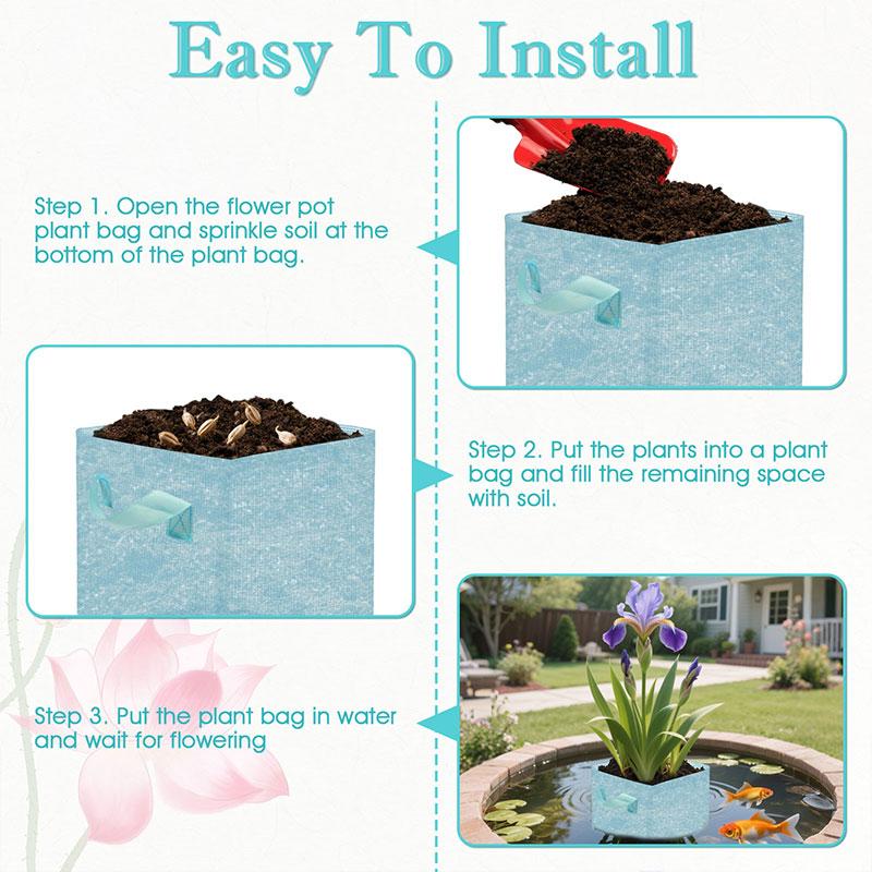 6PCS Aquatic Pond Planting Mesh Pots Water Lily Lotus Planter Reusable Grow Bags for Outdoor Bog Plants Terrestrial Plants
