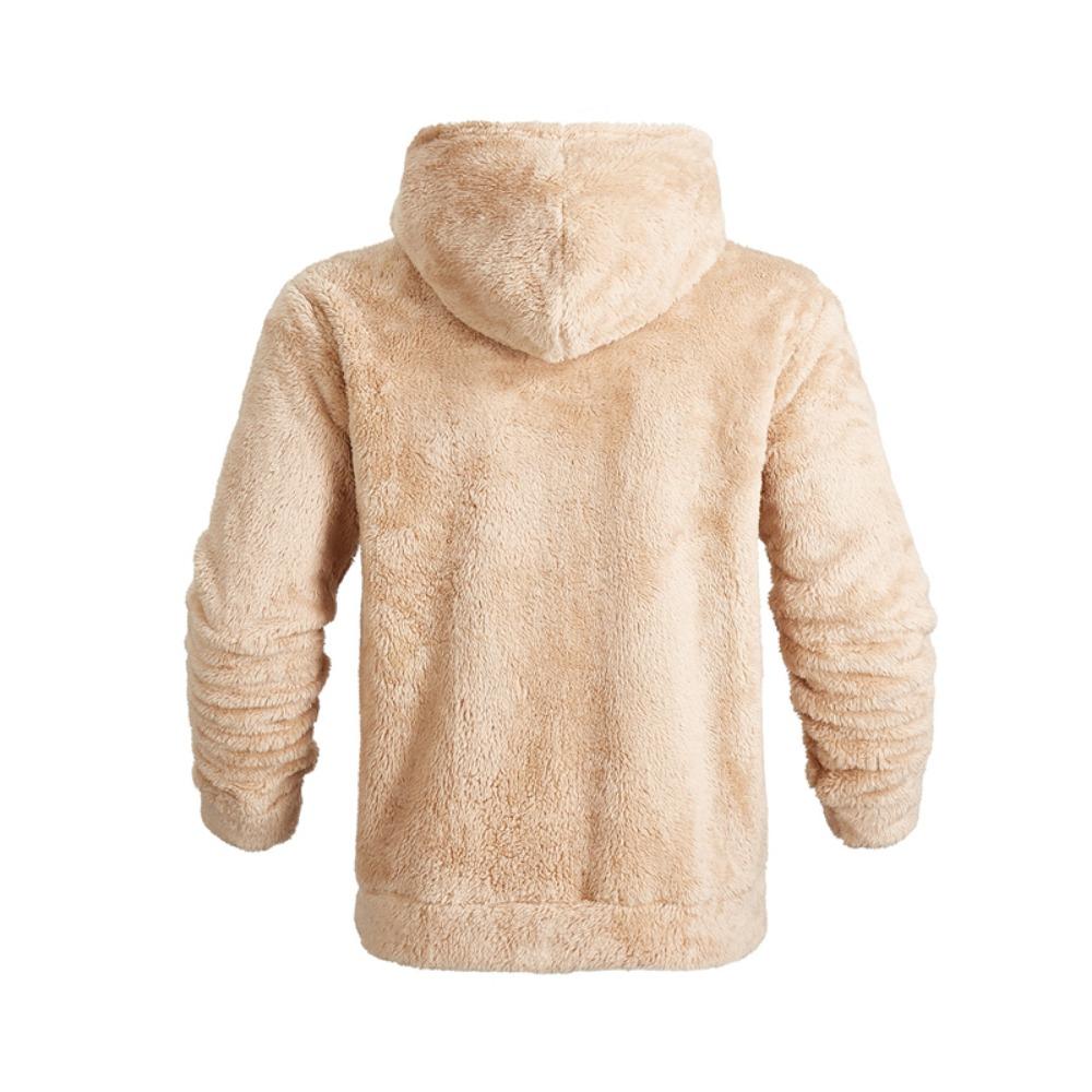 2025 Amerikanischer Stil Herbst/Winter Jacke Herren Dick Warm Doppelseitige Fleecejacke Lockerer Reißverschluss Cardigan Lässige Kapuzenjacke