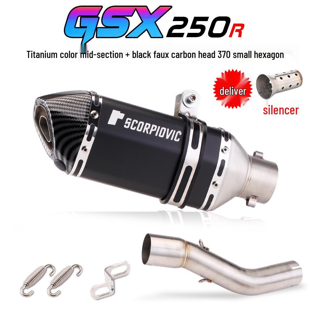 Ensemble de silencieux intermédiaire et de silencieux arrière en acier inoxydable pour moto GSX250R