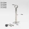 DRELD 2pcs Wardrobe Flange Base Rail Support Bracket Stainless Steel Curtain Rod Socket Fit 25mm Tube +Screws 150/200/250/300mm