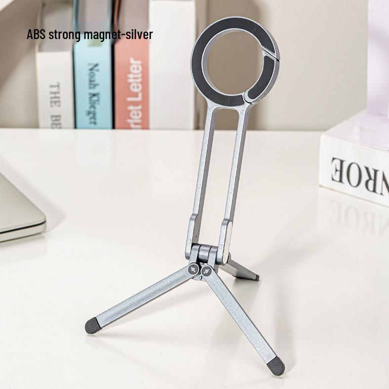 Foldable Magnetic Phone Holder & Tripod with Aluminum Carabiner for Live Streaming & Travel