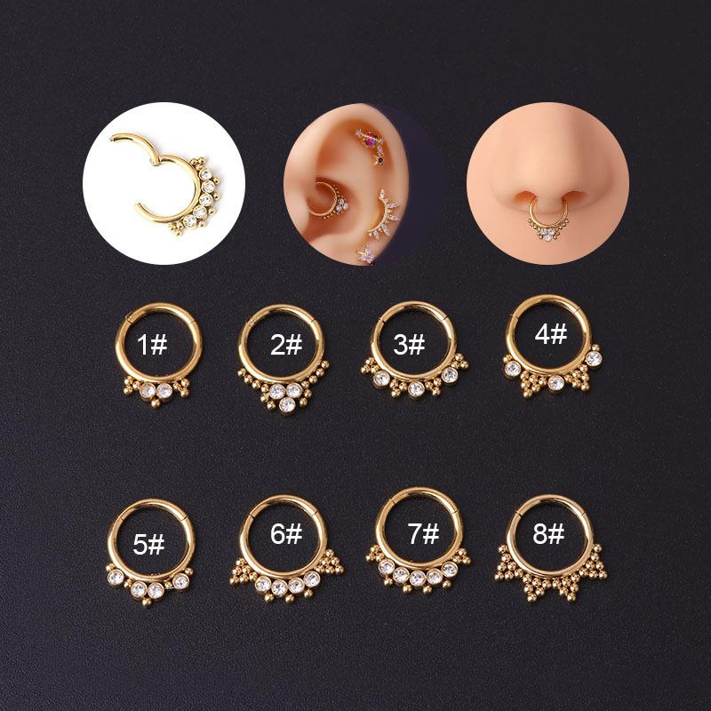 Anneaux De Nez Septum – Lot De 6 En Acier Inoxydable Noir – Tailles 6mm, 8mm, 10mm – 16 G (1,2mm) – Design Clicker Sans Couture – Pour Piercing Nez, Lèvre, Oreille - 11
