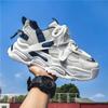 Spring and summer new mesh breathable dad shoes non-slip soft sole inner height increase thick sole high top casual sports shoes