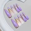 Dream purple cat's eye French fine flash snow European and American style removable 24 pieces press on nails