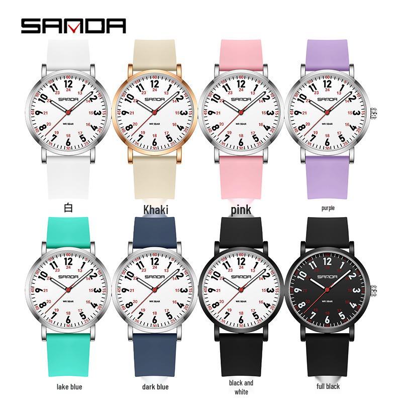 SANDA Versatile Waterproof Women's Quartz Watch - Luminous Nurse Edition