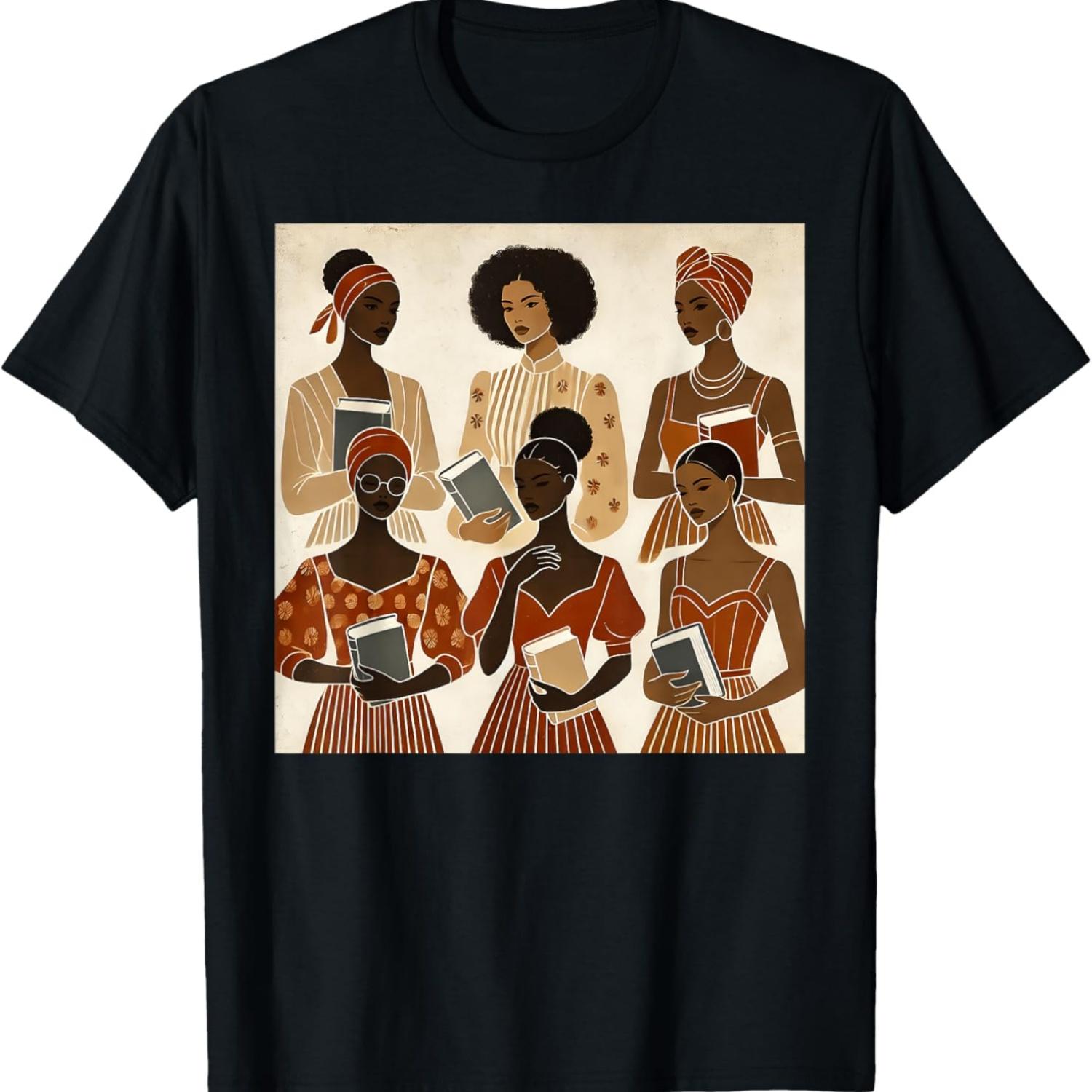 

Black Educated Afro Women Girl Reading Book Future HBCU Grad T-Shirt S