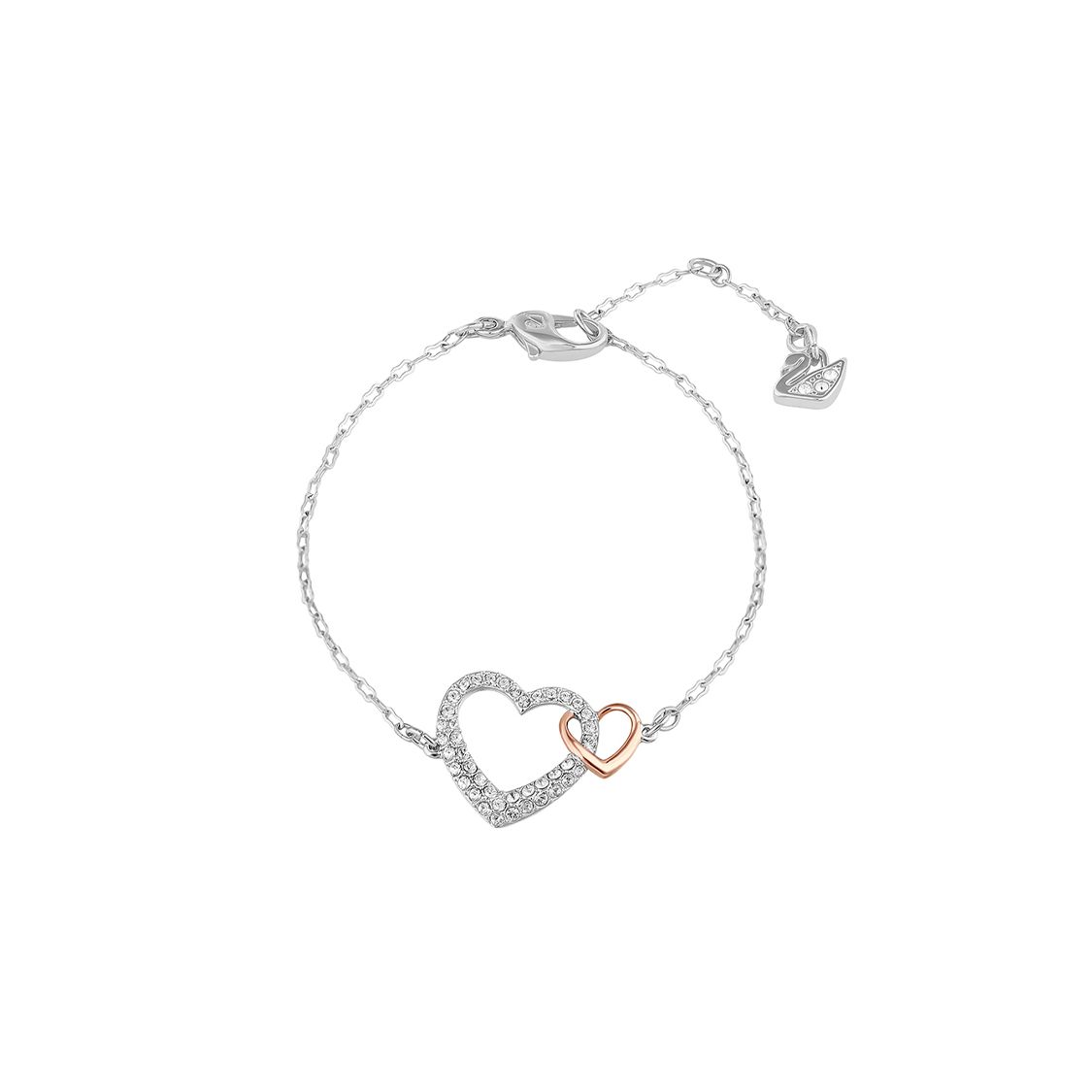 Swarovski Dear Small Double Heart Bracelet Women Bracelets Silver 5156812 Silver