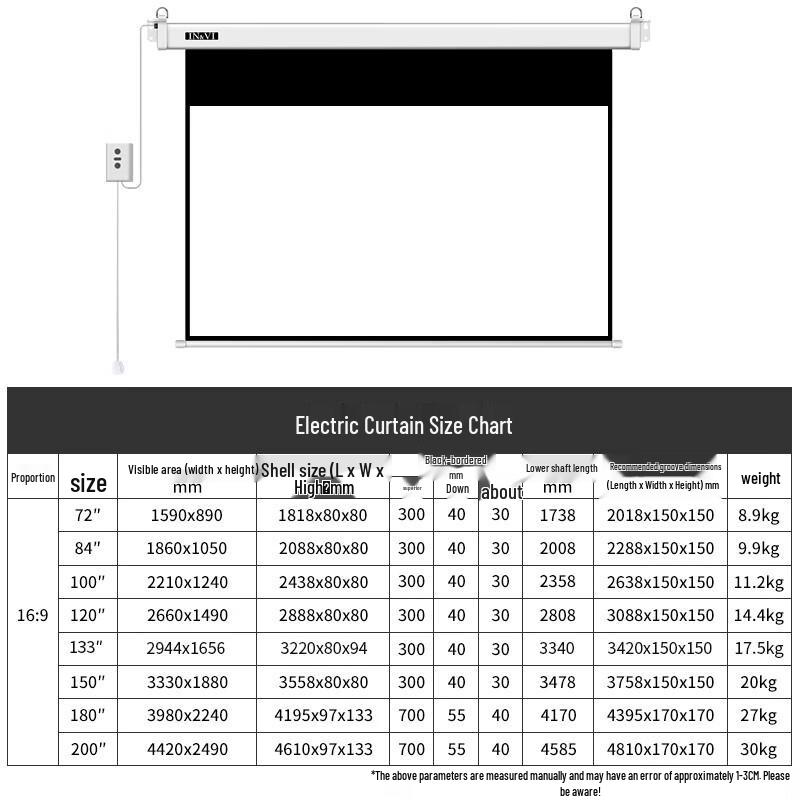 IN&VI 200-inch 16:9 Electric Projector Screen