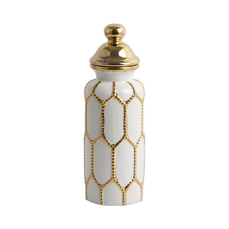 Ceramic General Jar Ornaments Vase Living Room European-style Gold Luxury Flower Arrangement Home Large Soft Decoration Crafts