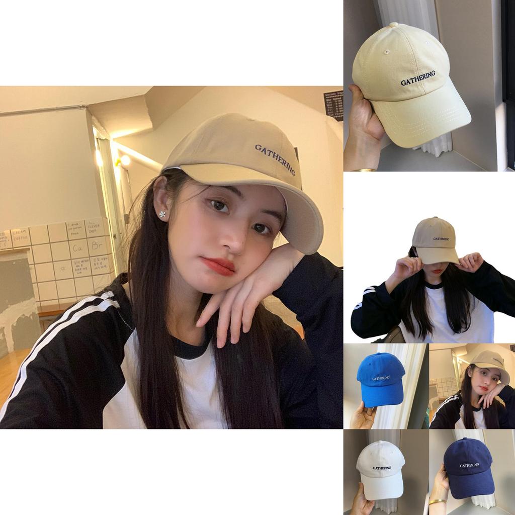 Trendy Women's And Men's Soft Top Baseball Cap With Letter Design For Sun Protection