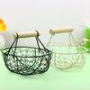 Cesta de Almacenamiento de Alambre Metálico con Asa Portátil Organizador Portahuevos Fruta Pan Cesta de Frutas Creativa Para Cocina Hogar Picnic