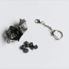 Dragon Dice Pendant Keychain Tiny Metal Dices Jewelry Set Mini Polyhedral Dices Keyring Jewelry for Fashion Enthusiasts