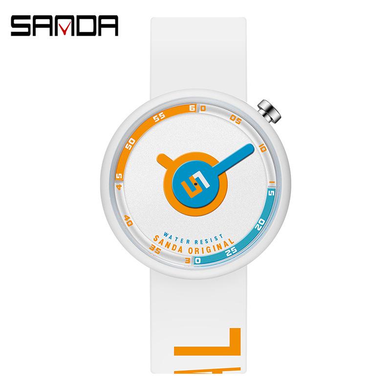 SANDA Silicone Belt, Male and Female Young Student Watches Trend, Simple Personality Waterproof Watch