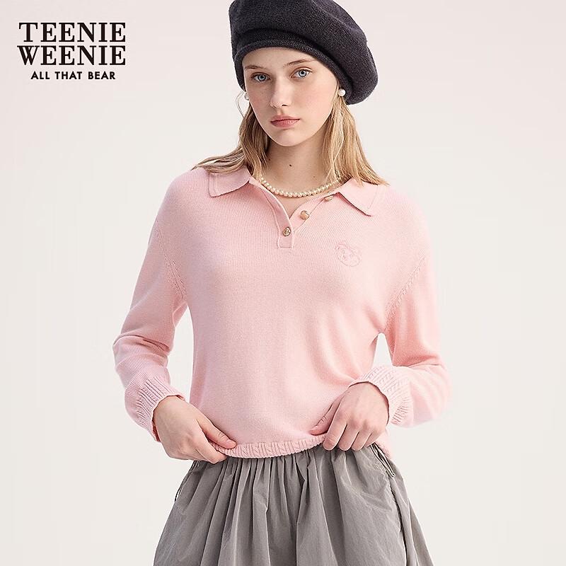 Teenie Weenie Women's Cartoon Bear Polo Knit Sweater