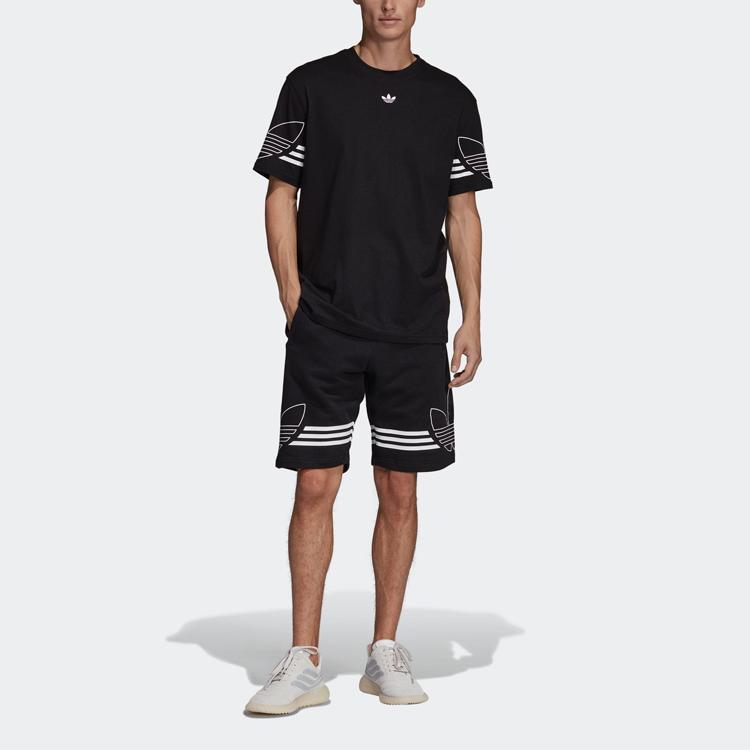 Adidas Originals Trefoil Outline Tee Men Tops Black DU8145