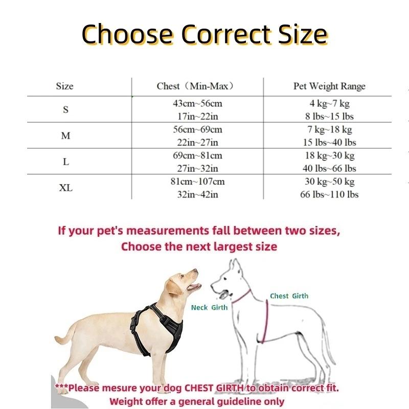 No Pull Dog Harness Large Dog Harnesses Heavy Duty Reflective Easy Control Handle for Large Dog Walking Medium Dogs Pet Supplies