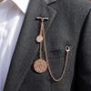 Classic Vest Suit Chain Decorative Badge Vintage Tassel Chain Brooches Tie Accessory Sophisticated Collar Pins Wedding Event