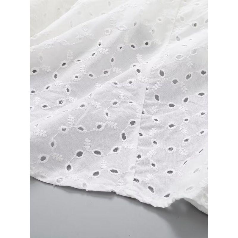 Kaslead New Arrival Women's Clothing Fashion Style Fashion Casual Cut Out Embroider Hanging Collar Dress 4786282