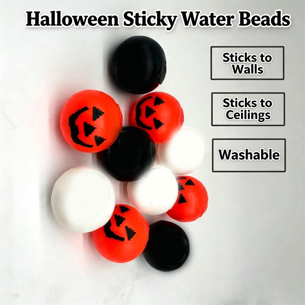 Halloween Pumpkin Toy, Bead Stress Ball for Kids and Adults, Creative Party