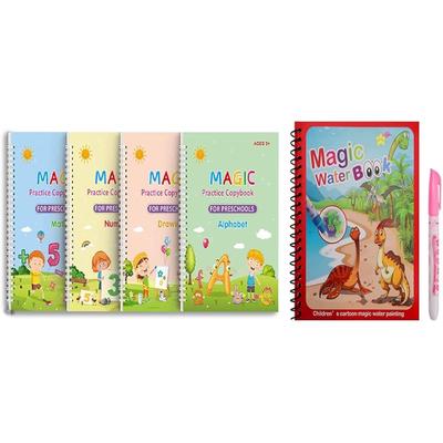 Glun Sank Magic Book And Water Magic Book With Magic Doodle Pens Different Educational Books For Growing Kids