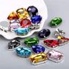 Mixed size glass rhinestone with claw cut diamond on stone bar, K gold base metal crystal, used for embroidery 50 pieces/pack