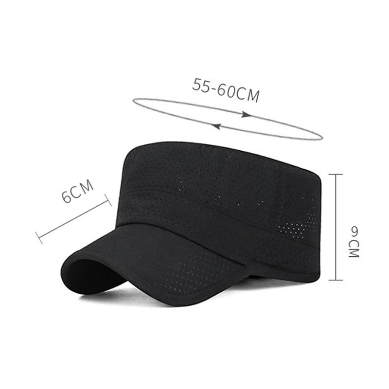 Summer Breathable Solid Color Sunscreen Quick-Drying Cap Adjustable Outdoor Sunshade Flat Top Cap