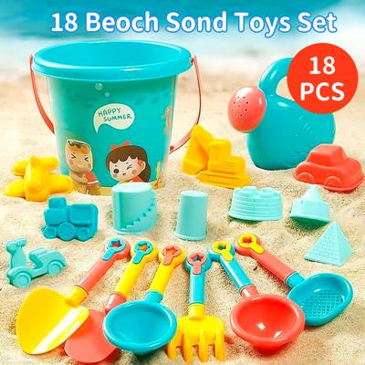 Children Beach Toys Summer Outdoor Games Sand Play Plastic Bucket Watering Bottle Shovels Kids Beach Water Game Toys Tools Gifrs