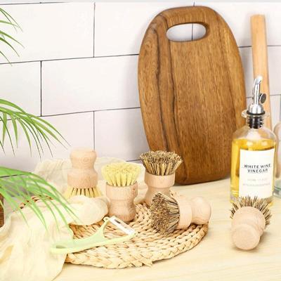 Natürliche Küchenspülbürste mit Holzgriff Nicht ölfleckende Seil-Abwaschbürste Natürliche Sisal-Kokosnuss-Reinigungsutensilien