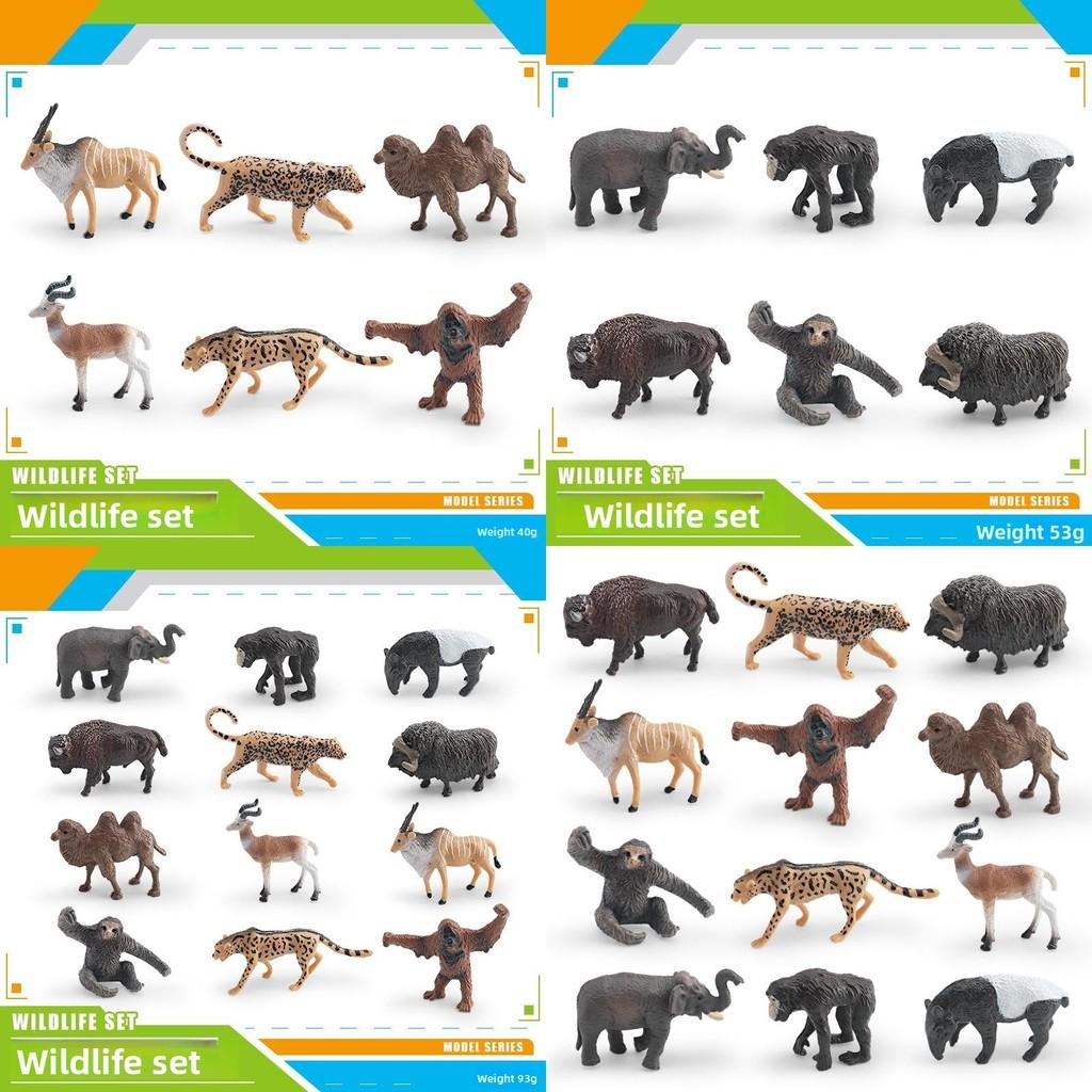 Kids Wild Asian Elephants Sloths Musk Oxen Tapirs Animal Pvc Models With Static Design For Learning And Collection
