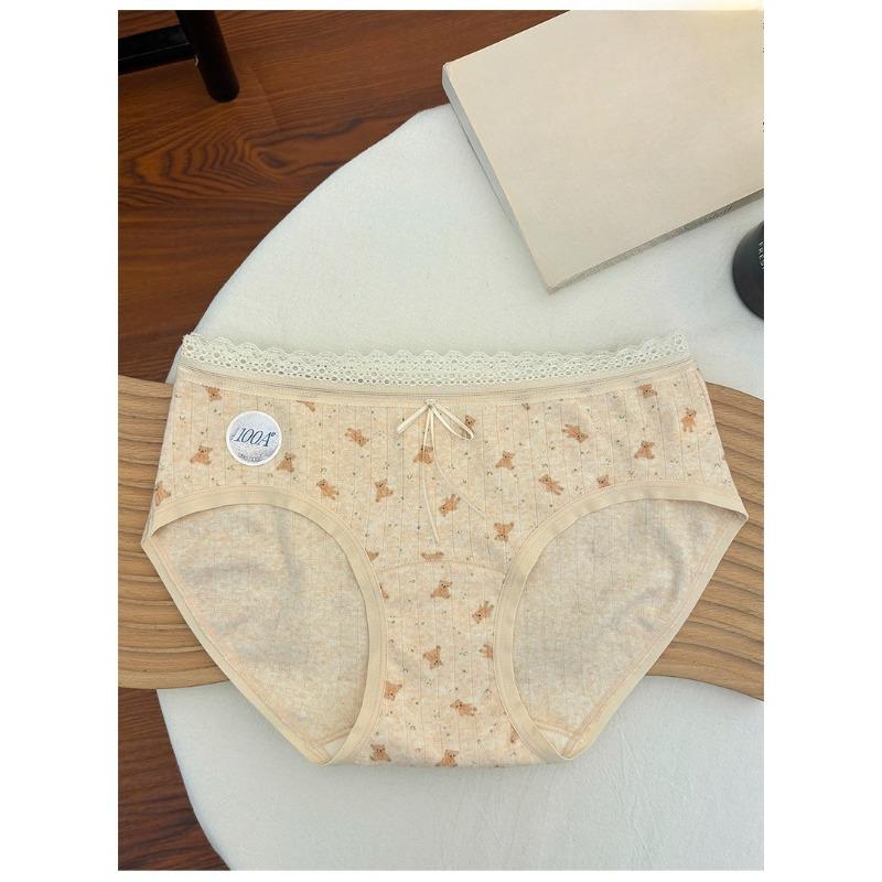 

Жіночі весняно-осінні солодкі трусики з чистої бавовни, що дихають, 10A антибактеріальні XL абрикосовий/жовтий