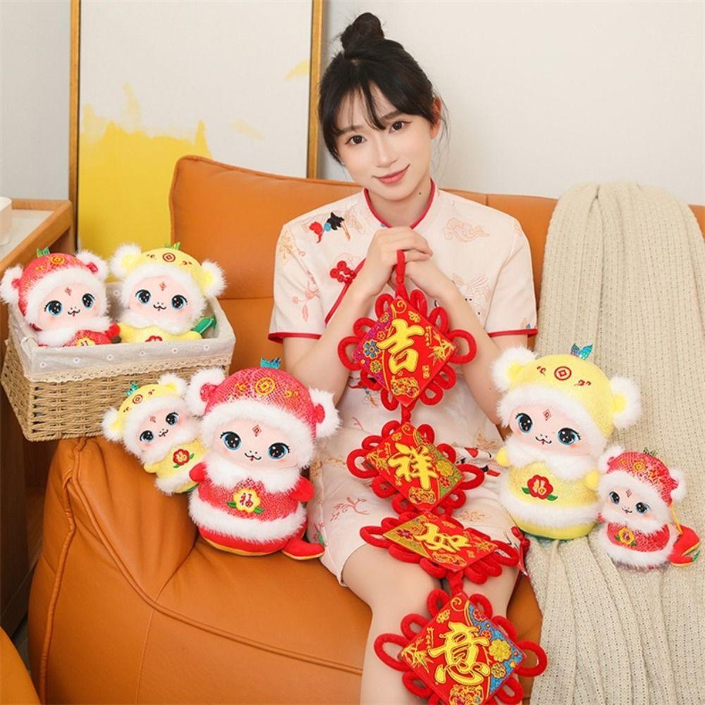 Chinese Style Snake Year Plush Toys Creative Cartoon Animal Pendant New Year Snake Doll Gifts