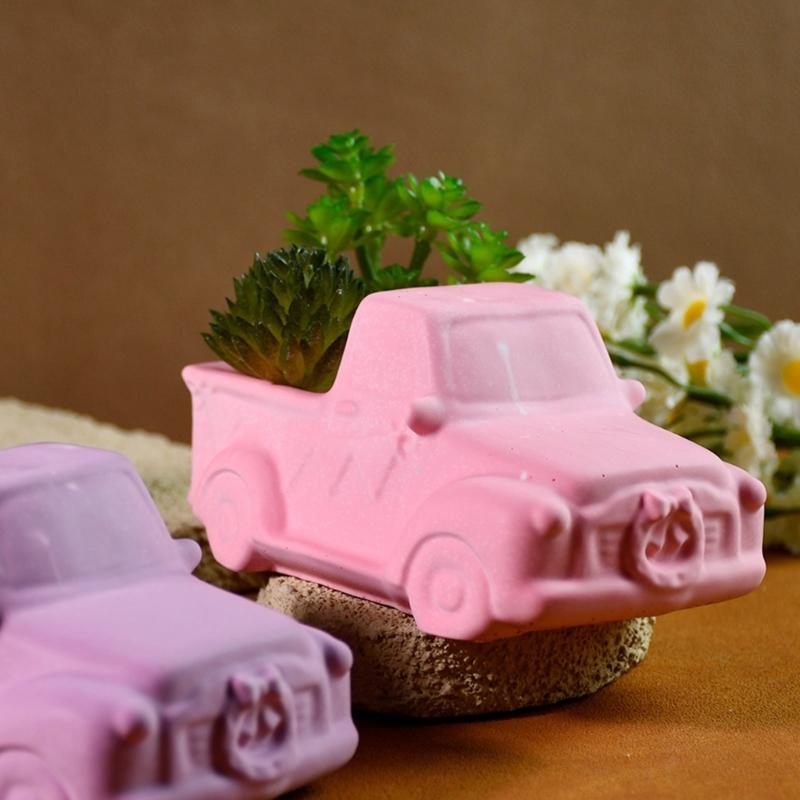 Unique Vehicle Shape Succulent Planter Retro Car Shape Silicone Mold For Succulent Planter And Candle Vessel DIY Crafts