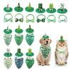 Dog Top Hat Collar Holiday Shamrocks for Small Medium Girl Dogs Cats Dog Collar Necklaces Kerchief Costumes