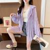 Summer Hooded Jacket Sweatshirt Women Fashion Single Breasted Sunscreen Loose Casual Coat