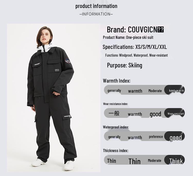 Unisex Adult Ski Suit: Windproof, Waterproof, Warm Snowboard Set for Couples