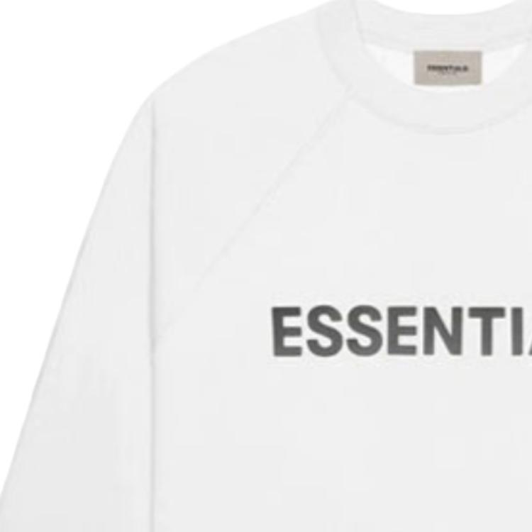 Fear of God Essentials SS20 Fleece-Lined Long Sleeve Print Hoodie Unisex Outerwear White FOG-SS20-103
