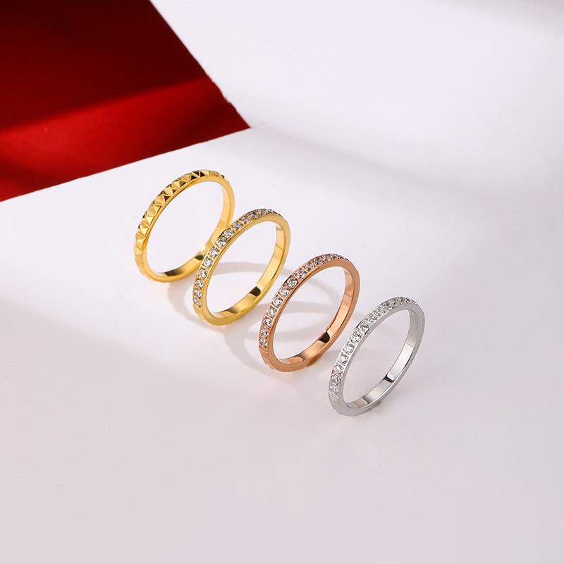 Simple Temperament Rivet Titanium Steel Ring Women's High-end Light Luxury Cold Style Ring Accessories