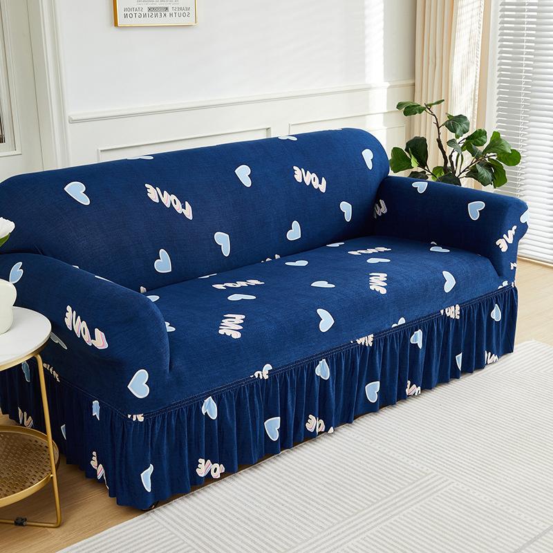 

1 шт. Чехол для дивана с цветочным принтом, нескользящий чехол для дивана с юбкой, эластичный чехол для дивана для спальни, офиса, гостиной, домашнего декора 1pc Single set