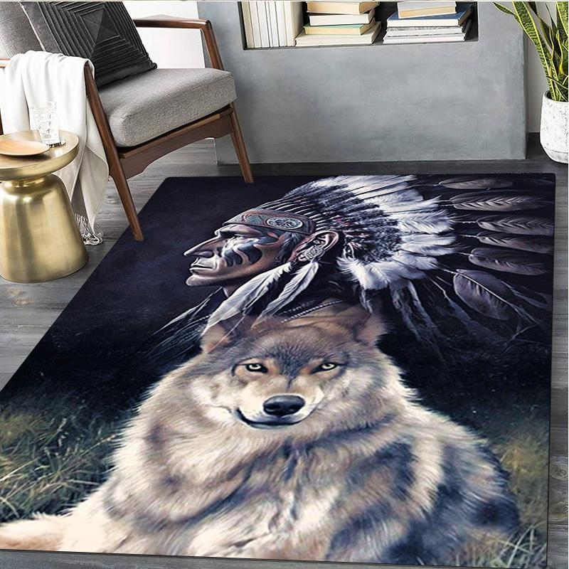 Native American Print Rug - Home Decoration Carpet For Living Room Bedroom Flooring Computer Chair Area Rug